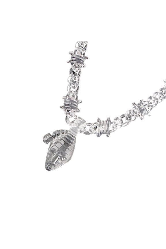 Unique Hiphop Pendant Necklace Unisex Religious Jewelry Adjustable Acrylic Chain Necklace Suitable for Men and Women