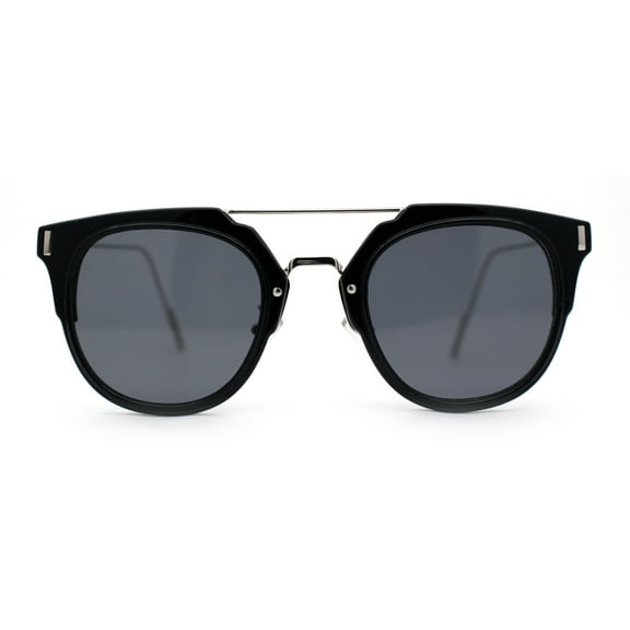 Unique Hipster Rimless Half Rim Look Double Bridge Retro Sunglasses Silver Black