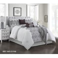 thumbnail image 1 of Unique Home 7 Piece Collection Comforter Set Abstract Square Pattern Clearance Bedding Comforter Duvet Cover Set (King, White Gray), 1 of 1