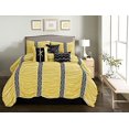 thumbnail image 1 of Unique Home 7 Piece Harley Chic Ruched Pleated Bed In A Bag Clearance bedding Comforter Duvet Set Fade Resistant, Super Soft, All Sizes Yellow King Size, 1 of 2