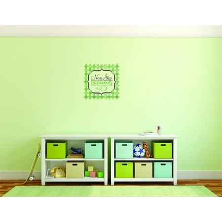 Unique Home Wall Stickers Never Stop Dreaming Decal Décor for Bedroom Living Room Nursery - Size: 20 In x 20 In