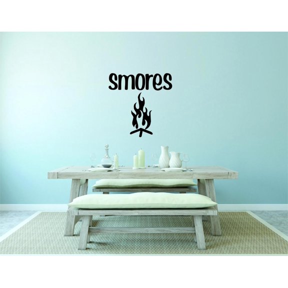 Unique Home Wall Stickers Smores With Fire Camping Outdoors Decal Décor for Bedroom Living Room Nursery - Size: 22 In x 32 In
