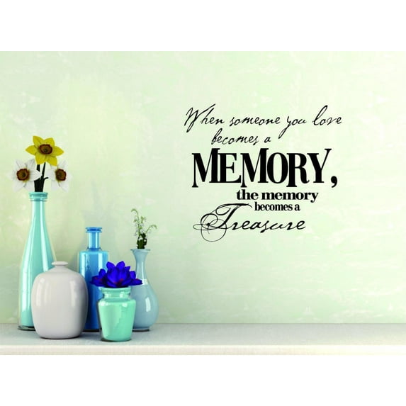 Unique Home Wall Stickers When Someone You Becomes A Memory, The Memory Becomes A Treasure Decal Decal for Bedroom Living Room Nursery - Size: 16 In x 24 In