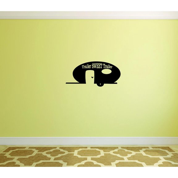Unique Home Wall Stickers Trailer Sweet Trailer Camping Outdoors Decal Decal for Bedroom Living Room Nursery - Size: 19 In x 36 In