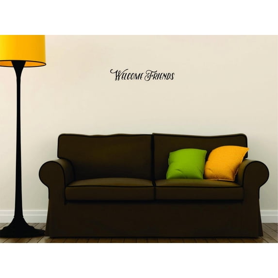 Unique Home Wall Stickers Welcome Friends Decal Decal for Bedroom Living Room Nursery - Size: 11 In x 43 In