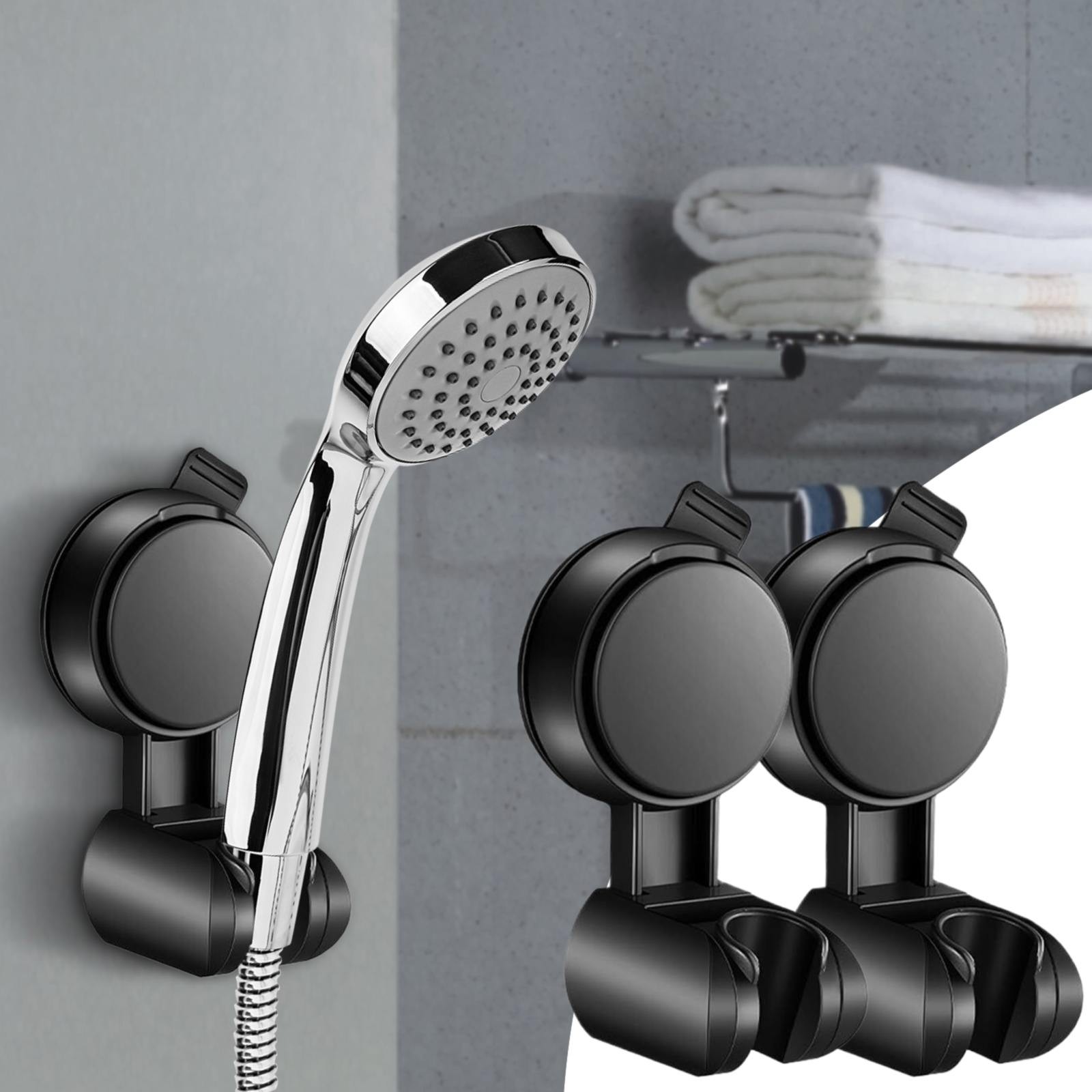 Unique Horizontal Setting Suction Cup Handheld Shower Head Holder 360