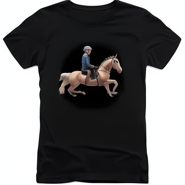 Unique Horse Riding Vector Graphic on Black TShirt Tim Shumate Design