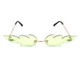 thumbnail image 1 of Unique Hot Rod Flame Shape Retro Cat Eye Funky Sunglasses Gold Green, 1 of 3