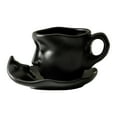 thumbnail image 1 of Unique Human Face Art Design Ceramic Coffee And Tea Cup With Saucer Set, Creative Personality Artistic Design With Smooth Glaze Finish 100Ml Capacity, Ideal For Home Office Study, 1 of 4