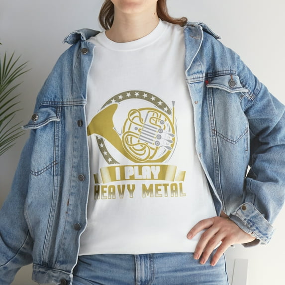 Unique I Play Heavy Metal French Horn Brass Tee T-shirt