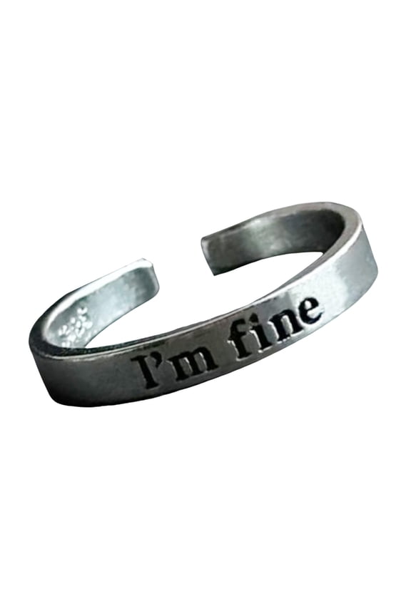 Unique I'm Fine Save Me Alloy Ring Representing Strength and Light Finger Ring