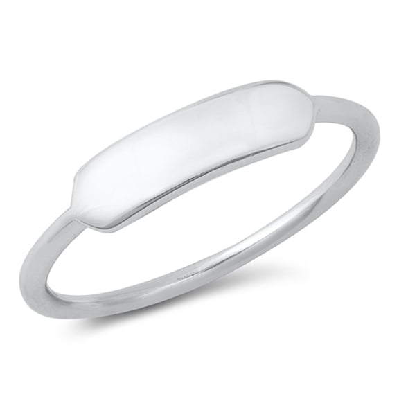 Unique ID Ring .925 Sterling Silver Band Engravable Jewelry Female Male Unisex Size 8