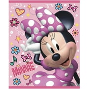 Unique Iconic Minnie Mouse Plastic Loot Bags, 11" x 7.5", 8 Pcs, Pink