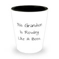 thumbnail image 1 of Unique Idea Grandson Gifts, This Grandson Is Rowing Like A Boss, Grandson Shot Glass From Granddad, Ceramic Cup For Grandchild, Grandpa gifts, Gifts for grandpa, Best gifts for grandpa, Unique gifts, 1 of 1