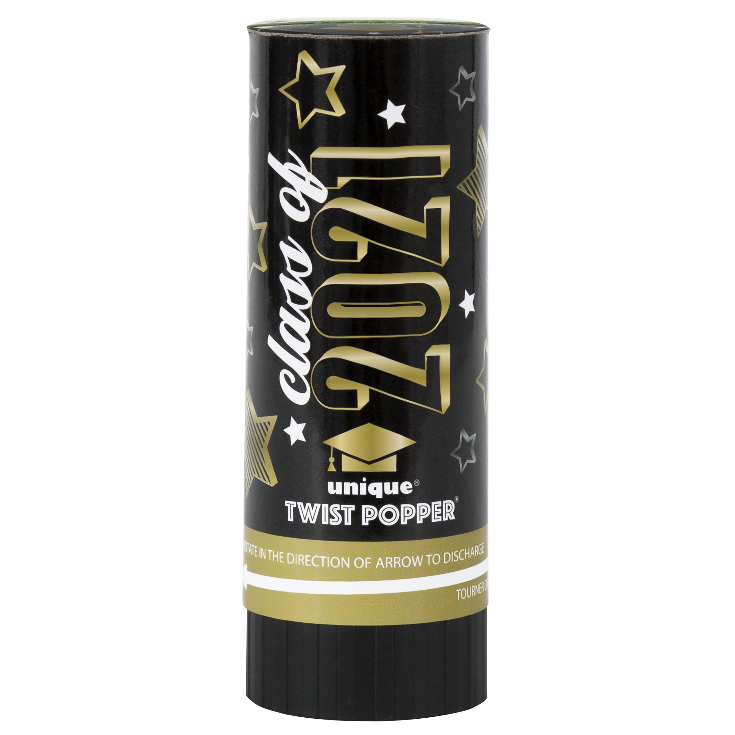 Unique Industries 2021 Graduation Multicolor Twist Confetti Poppers, 2 Count