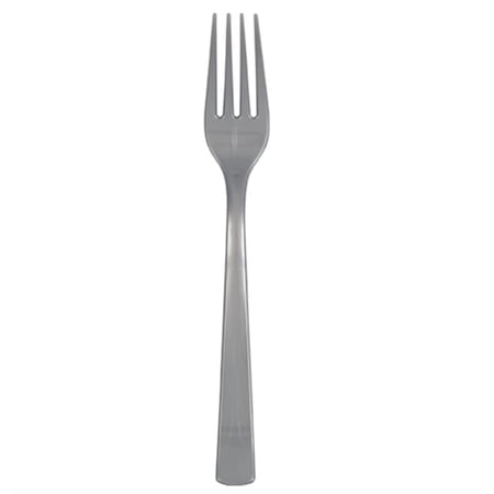 Unique Industries 39523 Silver Solid Plastic Forks, 18 Count