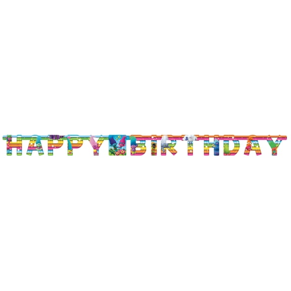 Unique Industries Assorted Colors Birthday Party Banner, 77" x 5.88"