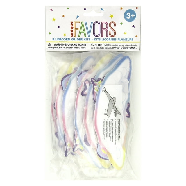 Unique Industries Assorted Colors Birthday Party Favors, 8 Count
