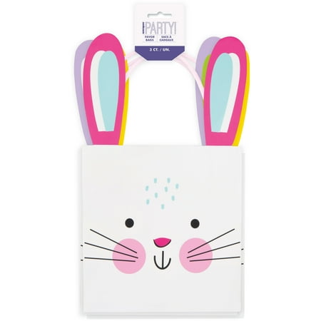 Unique Industries Assorted Colors Easter Party Bags, 3 Count