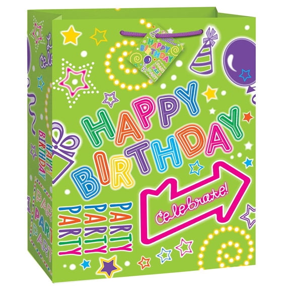Unique Industries Assorted Colors Graphic Prints Gift Bag