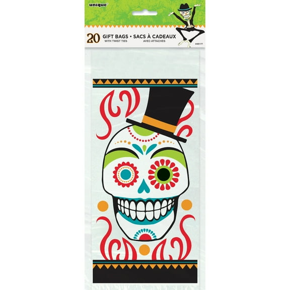 Unique Industries Assorted Colors Halloween Party Bags, 20 Count