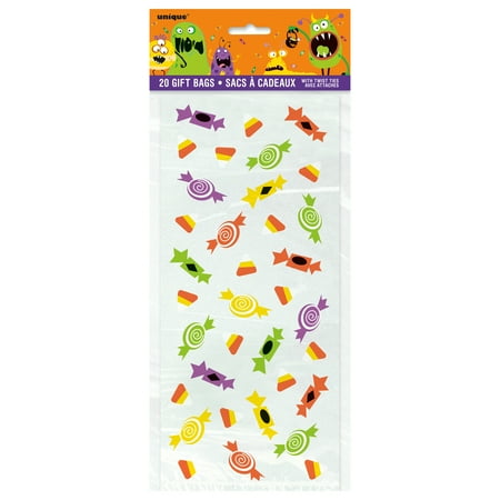 Unique Industries Assorted Colors Halloween Party Bags, 20 Count