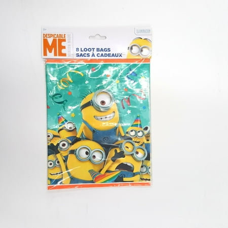 Unique Industries Assorted Colors Party Bags, 8 Count