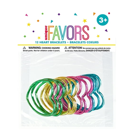 Unique Industries Assorted Colors Solid Print Birthday Party Favors, 12 Count