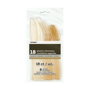 Unique Industries Assorted Plastic Silverware for 6, Gold Glitter, 18pc