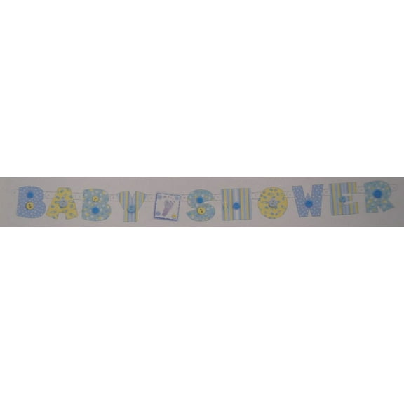 Unique Industries Baby Boy Blue Shower Party Banner, 1 Count