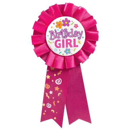 Unique Industries Birthday Girl Award Badge, Hot Pink, 1ct