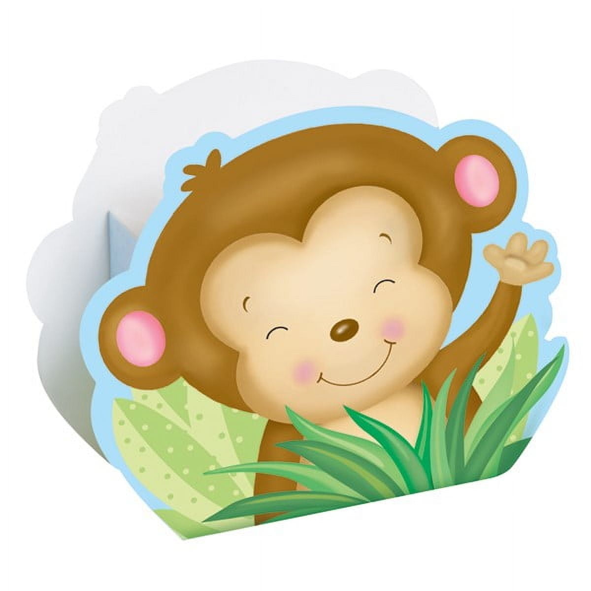 Unique Industries Blue Monkey Baby Shower Favor Boxes, 8-Count ...