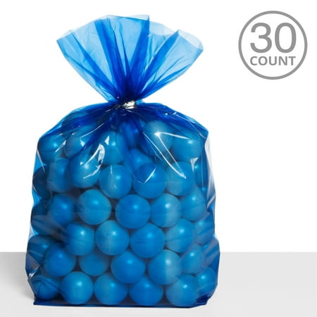 Unique Industries Blue Solid Print Birthday Party Bags, 30 Count
