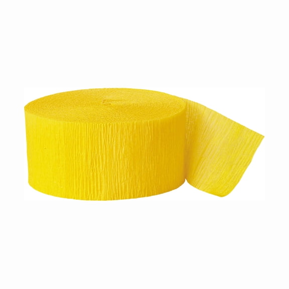 Bright Yellow Crepe Paper Streamers, 81ft