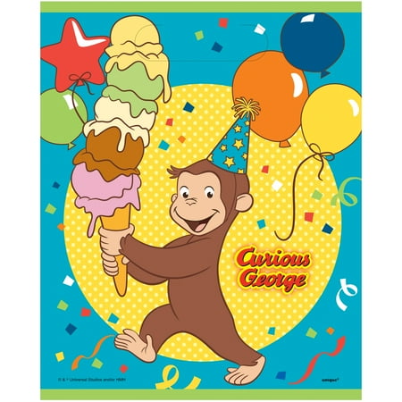 Unique Industries Curious George Birthday Party Bags, 8 Count