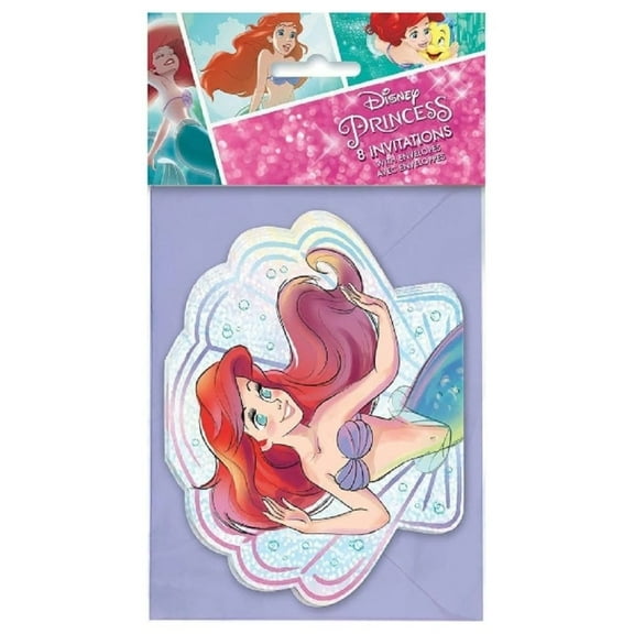 Unique Industries Disney The Little Mermaid Printed Invitations Multicolor 1 oz