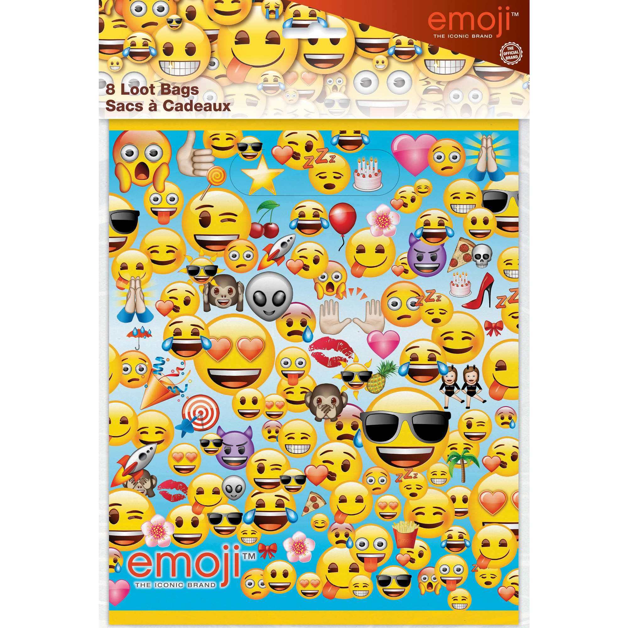 Unique Industries Emoji Birthday Party Bags, 8 Count - image 1 of 3