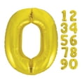 thumbnail image 1 of Unique Industries Foil Big Number 0 Shaped 34" Gold Solid Print Balloon, 1 of 4