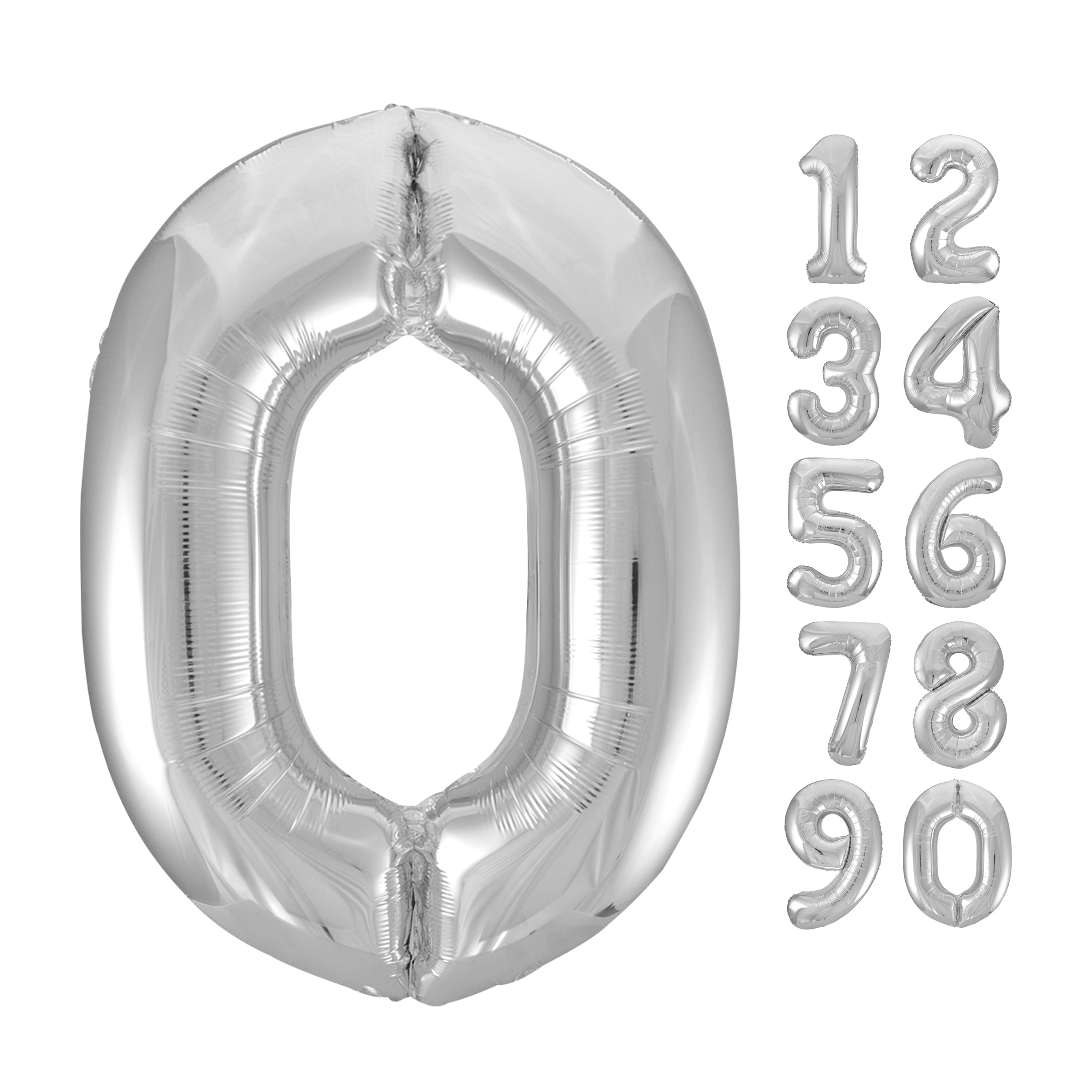 Unique Industries Foil Big Number 0 Shaped 34 Silver Solid Print unique-industries-foil-big-number-0-shaped-34-silver-solid-print