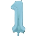 thumbnail image 1 of Unique Industries Foil Big Number 1 Shaped 34" Light Blue Solid Print Birthday Balloon, 1 of 4