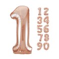 thumbnail image 1 of Unique Industries Foil Big Number 1 Shaped 34" Rose Gold Solid Print Birthday Balloon, 1 of 5