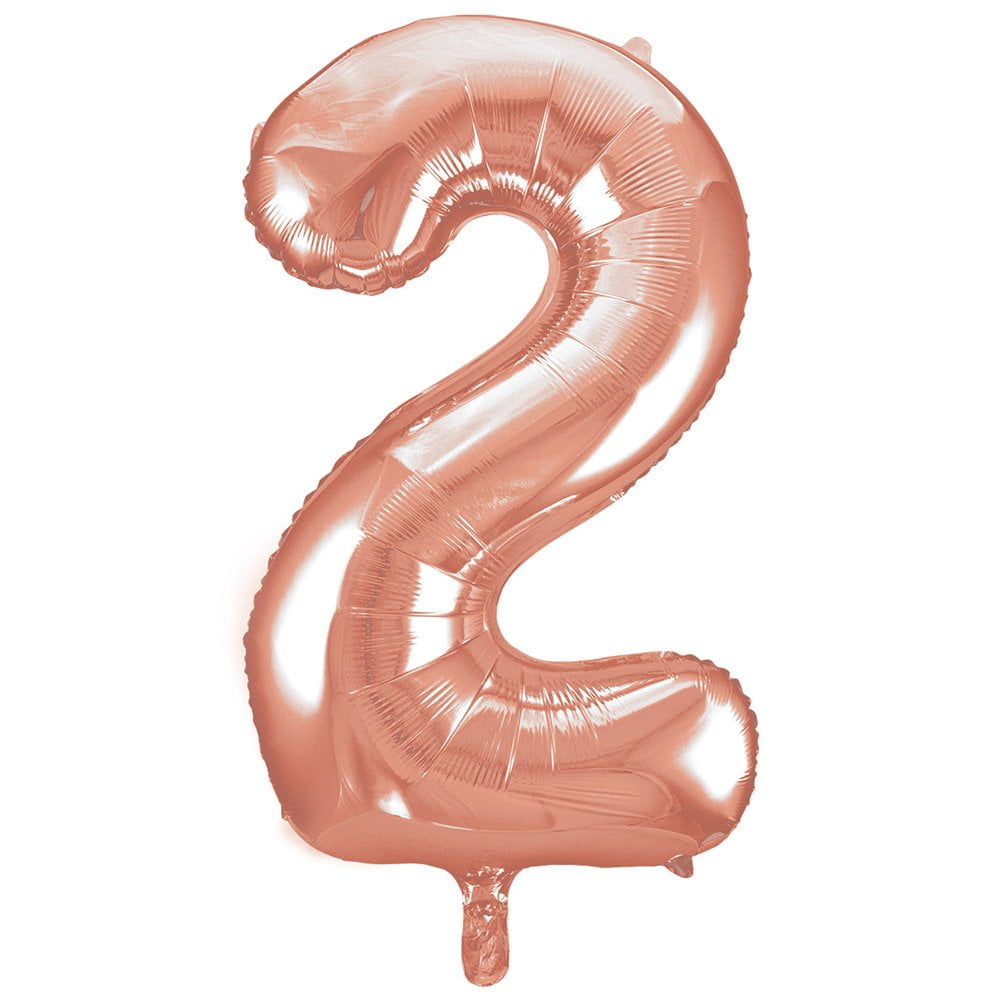 Ballooney's 40 Inch Yellow Number 2 Foil Balloon - Large Mylar Party Decoration With Self-Sealing Valve