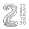 thumbnail image 1 of Unique Industries Foil Big Number 2 Shaped 34" Silver Solid Print Balloon, 1 of 4