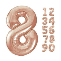 Unique Industries Foil Big Number 8 Shaped 34.0" Bronze Solid Print Party Balloon