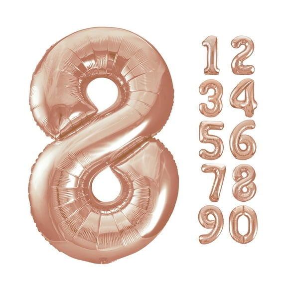 Unique Industries Foil Big Number 8 Shaped 34.0" Bronze Solid Print Party Balloon