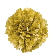 Unique Industries Gold Birthday 16" Asymmetrical Shaped Tissue Paper Hanging Pom Poms