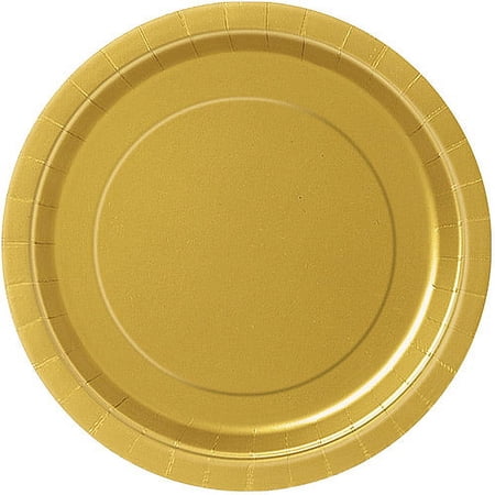 Unique Industries Gold Paper Plates, 9", 16 Count