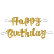 Unique Industries Gold Solid Print Cocktail Party Banners, 2 Count
