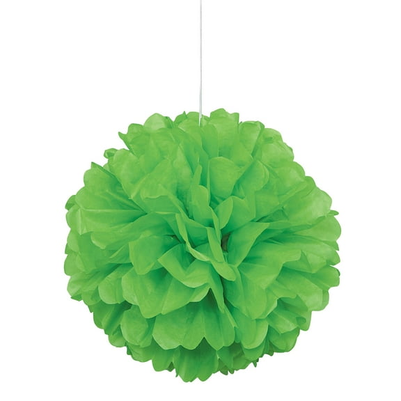 Unique Industries Green Birthday 16" Asymmetrical Shaped Tissue Paper Hanging Pom Poms