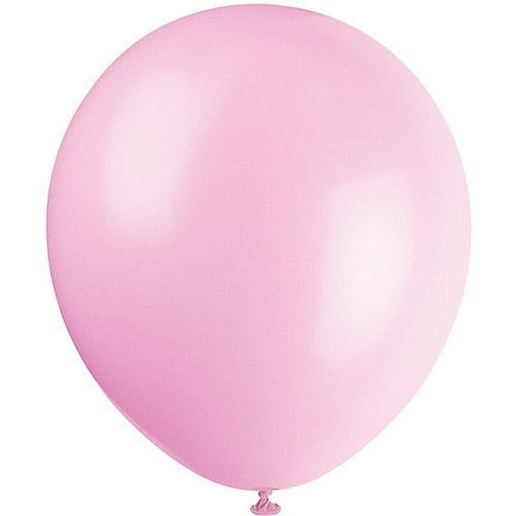 Unique Industries Latex 12" Petal Pink Solid Print Birthday Balloons, 72 Count